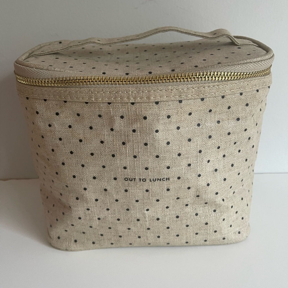 kate spade “Out to Lunch” Polka Dot Lunch Bag with Gold Zipper